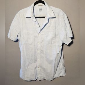 Mens Izod Saltwater Button Up Short Sleeve LARGE